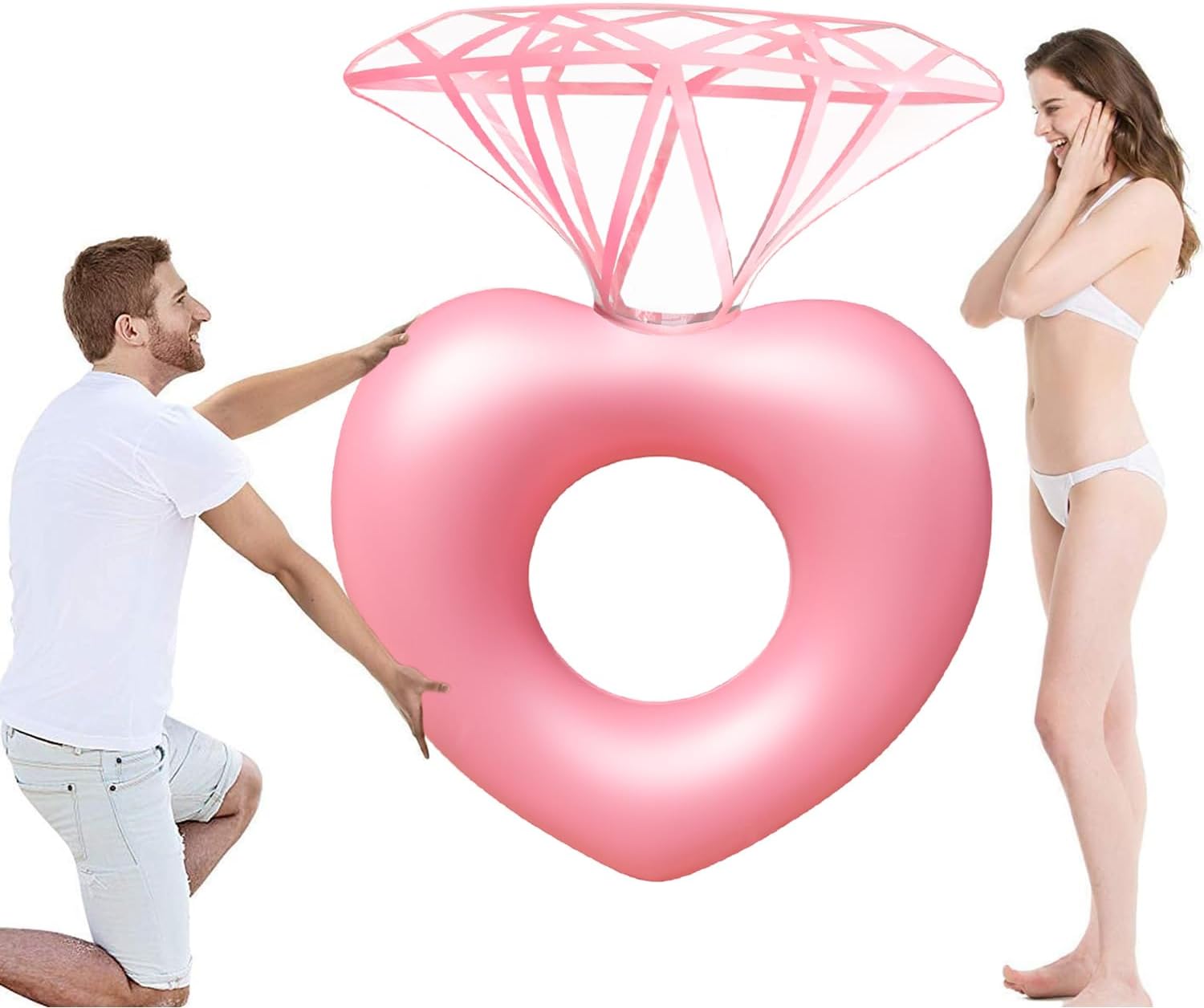 Pool Float Ring Inflatable - ダイヤモンドスイミングリングフロートパーティー用プールビーチトイ大人用インフレータブルスイミングリングフローティングベッド楽しいパーティービーチフロートパーティー