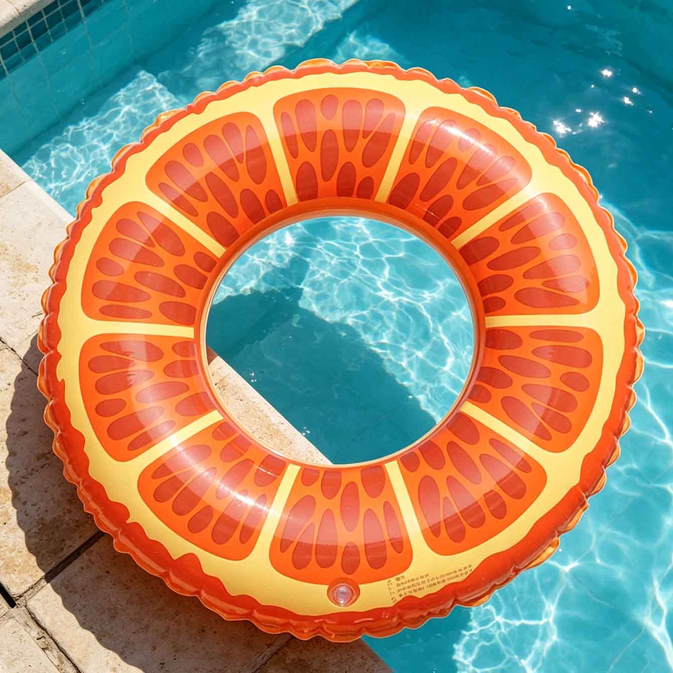 Pool Float Ring Inflatable - 1PC オレンジスライスインフレータブル水泳リングプールフロートチューブ PVC 水泳リングビーチプール夏の水遊び用