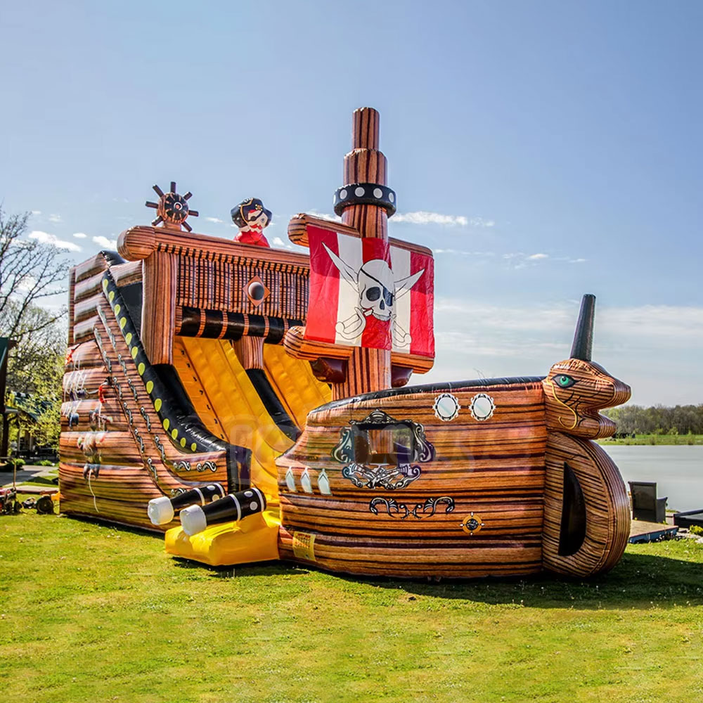 Water Slide Inflatable - 大人気！子供向けの商業用ウォータースライダー。空気で膨らませて遊べる海賊船型ウォータースライダー。