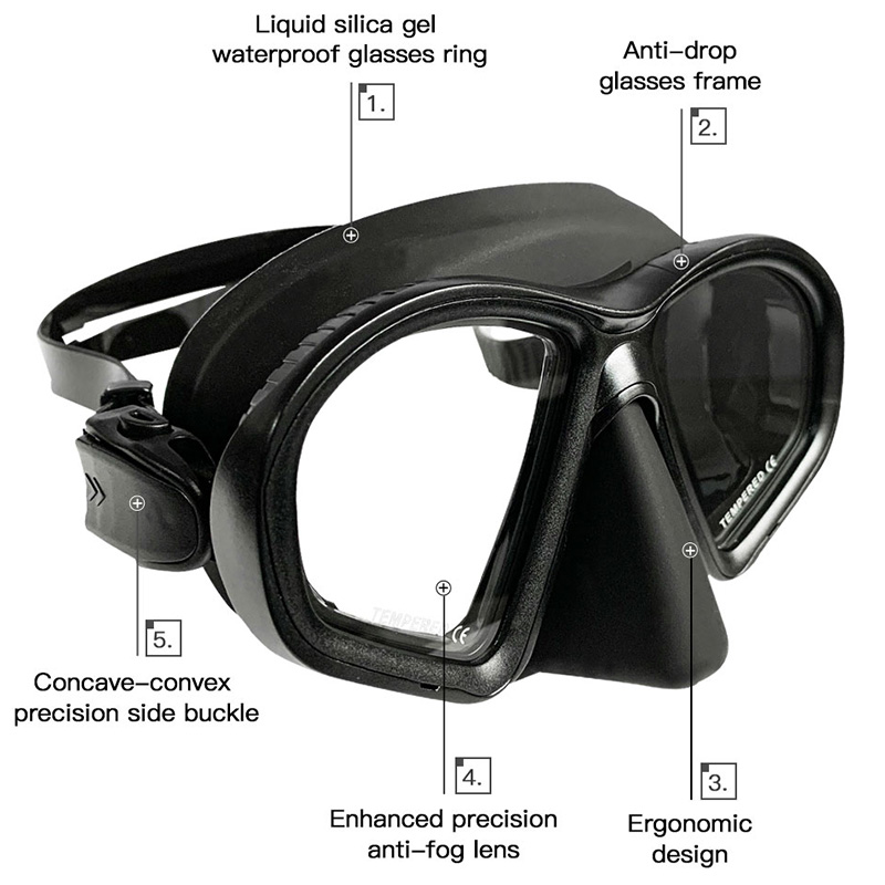 ウェットローキャパシティ強化ガラスフリーダイビングマスクJタ - Snorkel Mask Full Face のレビューと価格