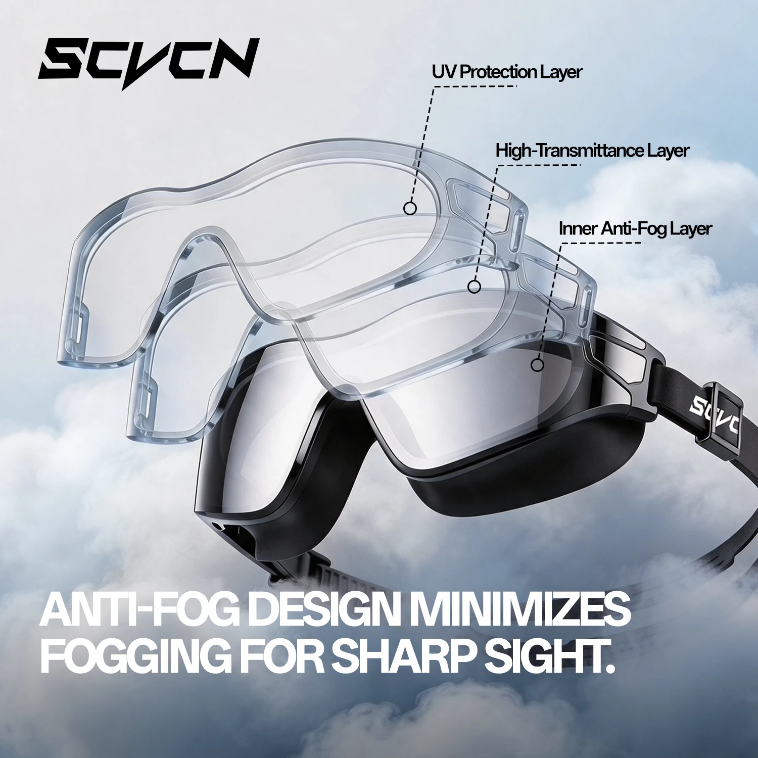 SCVCN製、男性用、屋内用、プロ仕様、大人用、曇り止め、U - Swim Goggles Anti Fog Uv のレビューと価格