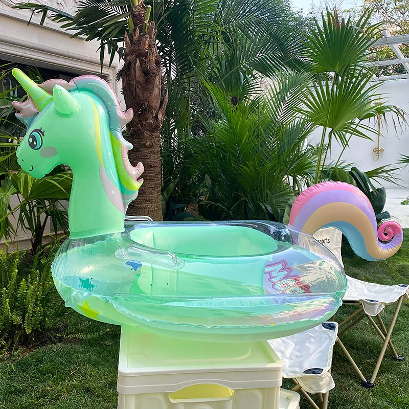 子供のためのユニコーン型のインフレータブルブイ,レインボーと - Pool Float Ring Inflatable のレビューと価格