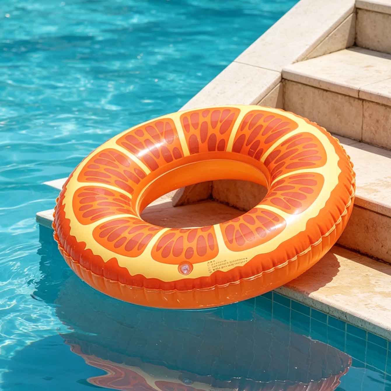 1PC オレンジスライスインフレータブル水泳リングプールフロ - Pool Float Ring Inflatable のレビューと価格