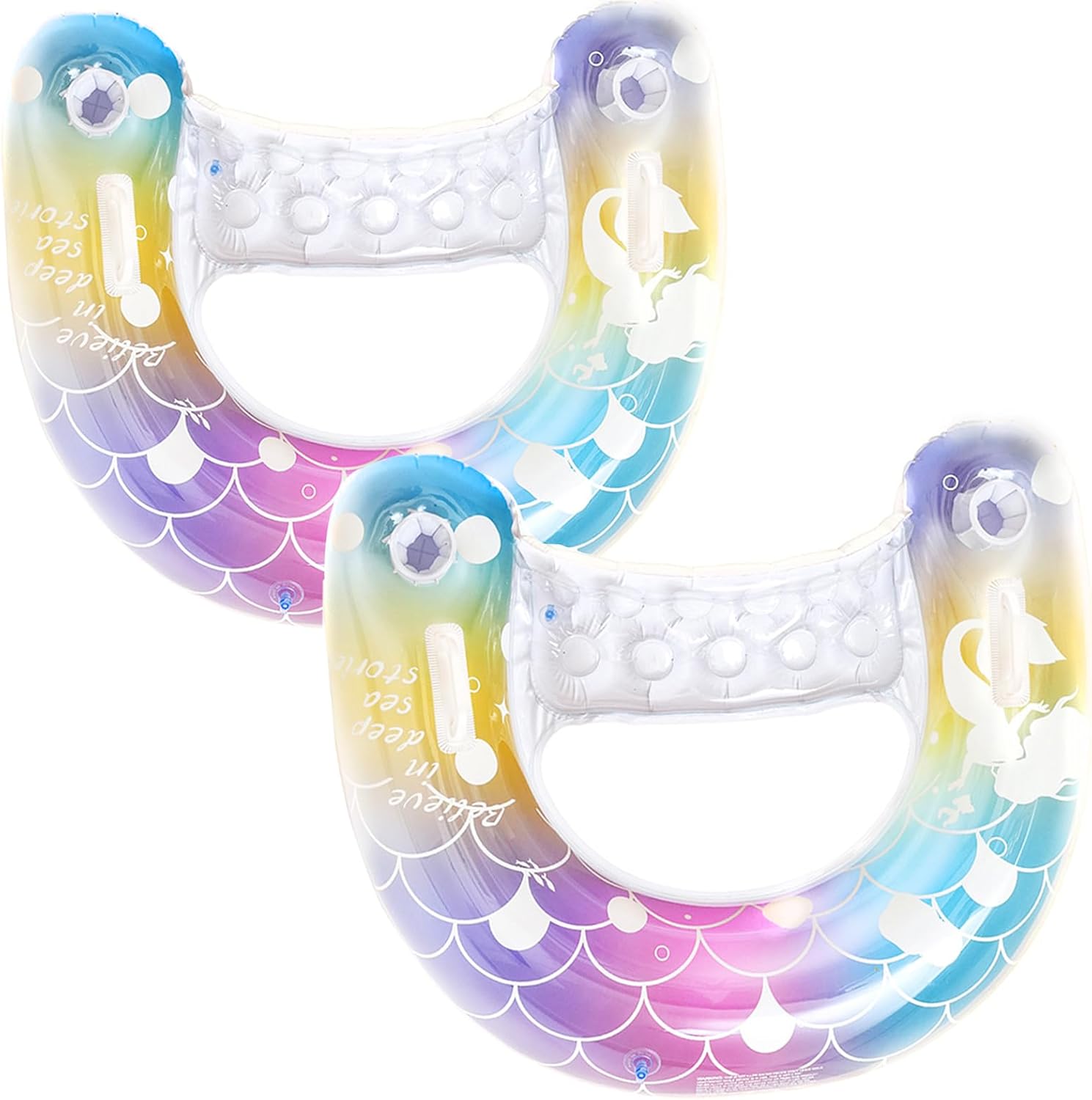 2個 マーメイドプールフロート-30インチ 大人用インフレー - Pool Float Ring Inflatable のレビューと価格