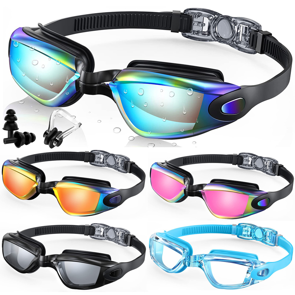 水泳ゴーグルプロフェッショナル防水水泳眼鏡メガネ防曇 100 - Swim Goggles Anti Fog Uv のレビューと価格