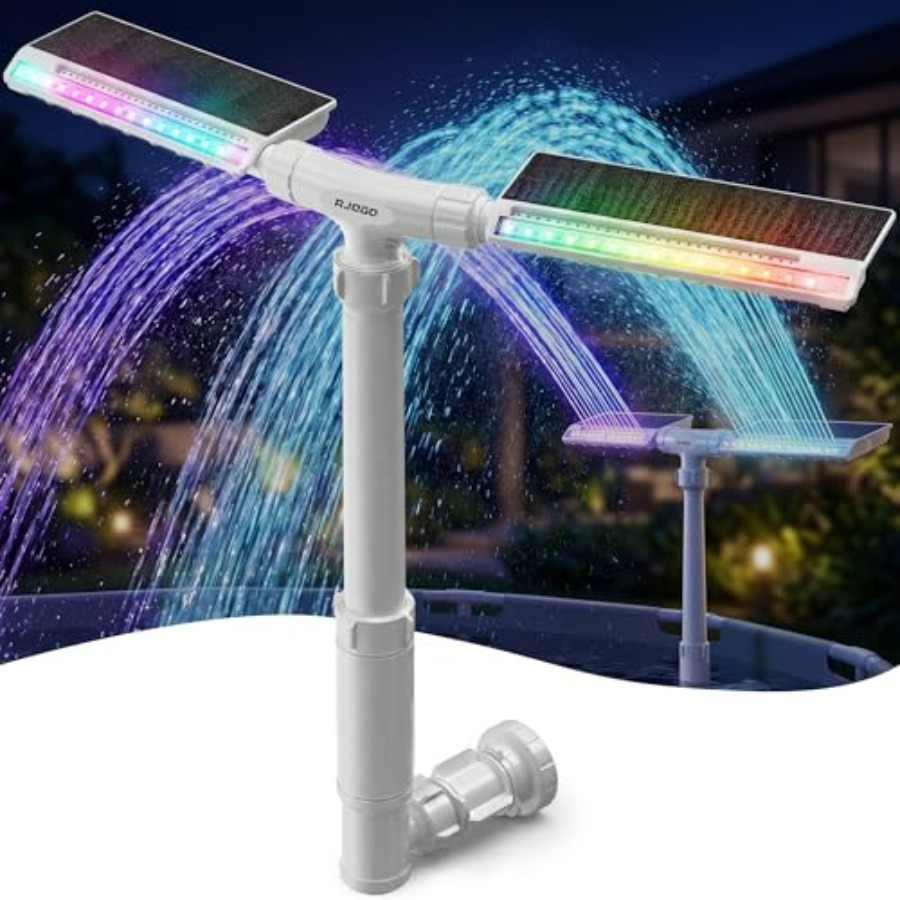 ソーラープール噴水、地上設置プール用、白いABSプラスチック - Pool Light Solar Rechargeable のレビューと価格