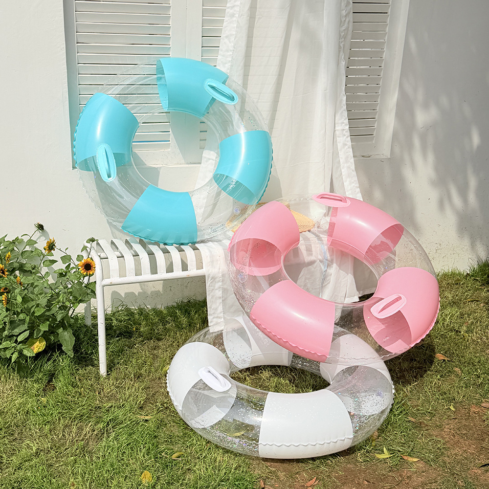 透明な水泳リング 大人用 厚みのあるインフレータブル脇下浮き - Pool Lounger Inflatable のレビューと価格
